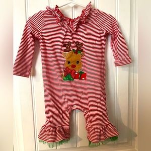 Reindeer one piece outfit for baby girl. 3-6 months